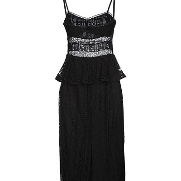 MARCIANO BLACK LACE MIDI DRESS - Picture 2 of 7